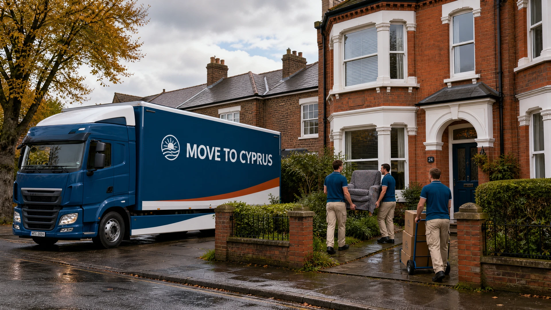 Move to Cyprus crew delivering to a British home on a return move from Cyprus