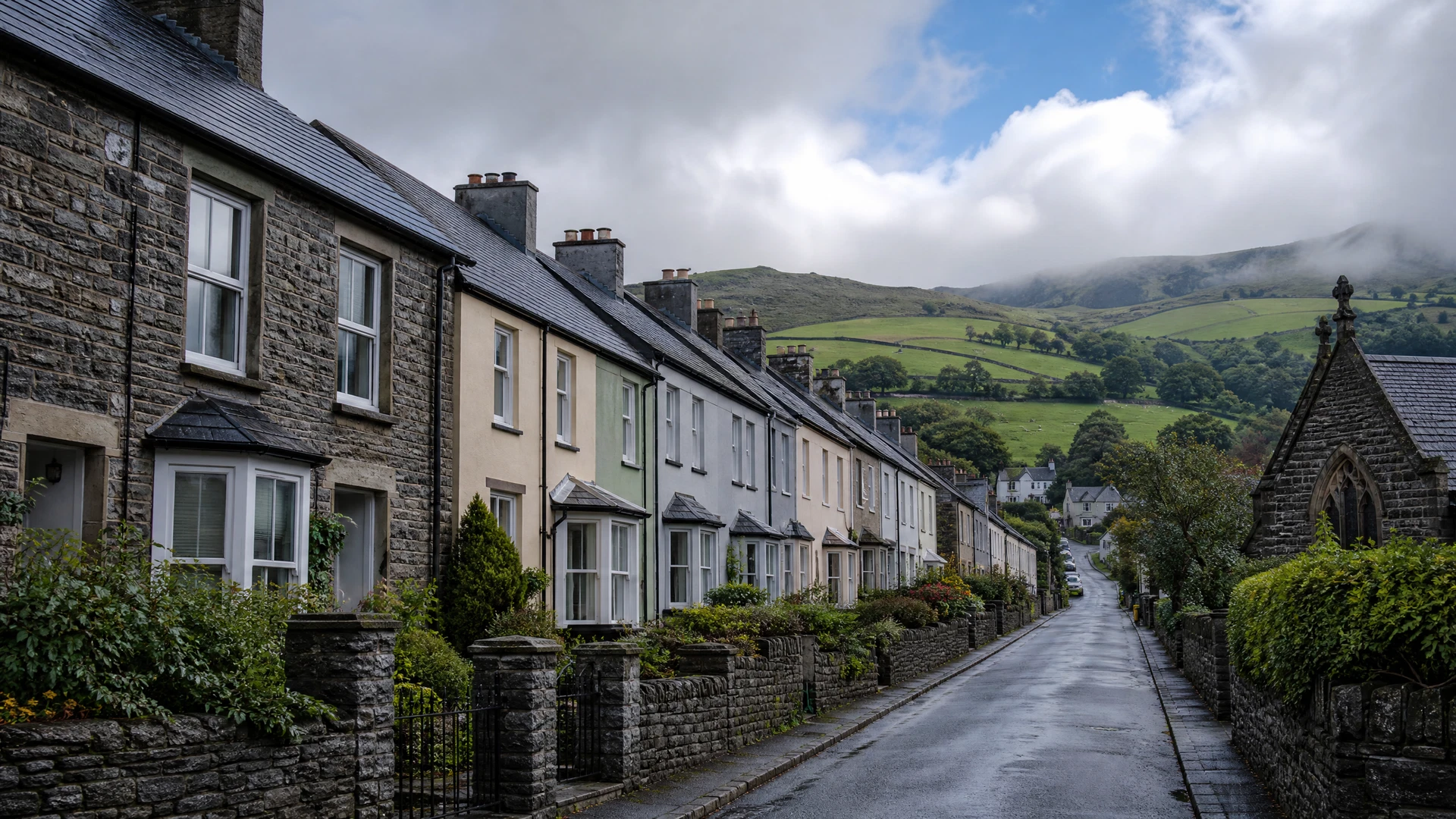 A residential street in Barry